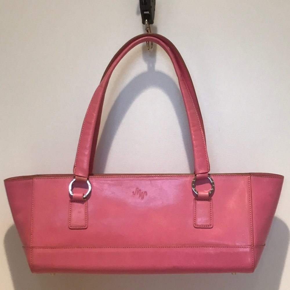 Monsac Pink Leather Handbag/Shoulder Bag, Excellent